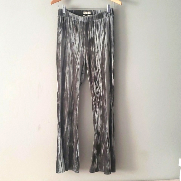Urban Outfitters Alura Velvet Flare Pant Olive Green Grey High Waist Stretch - Picture 2 of 16